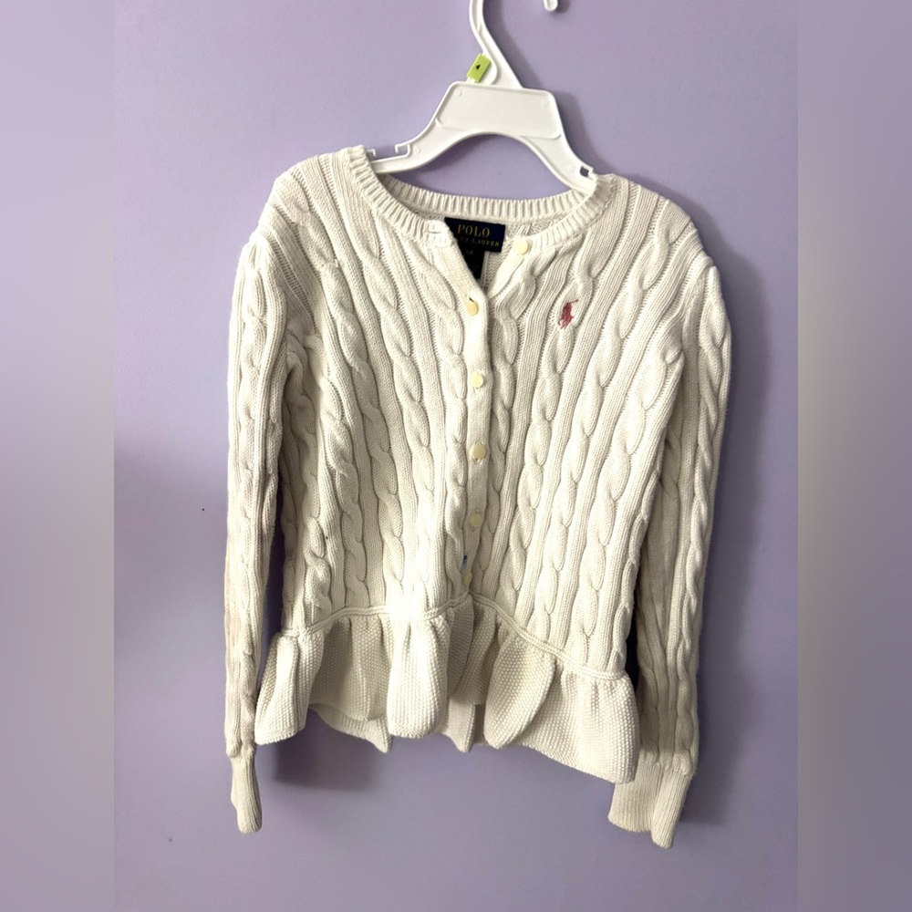 Polo by Ralph Lauren Women's Ivory Cable Knit Cardigan